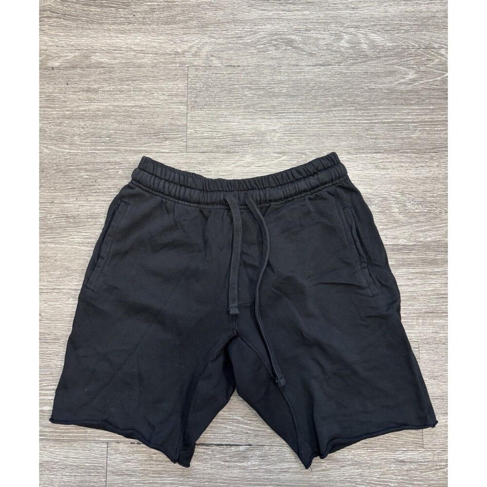Talentless Black Cotton Sweat Shorts with Raw Edge Hem Size Small